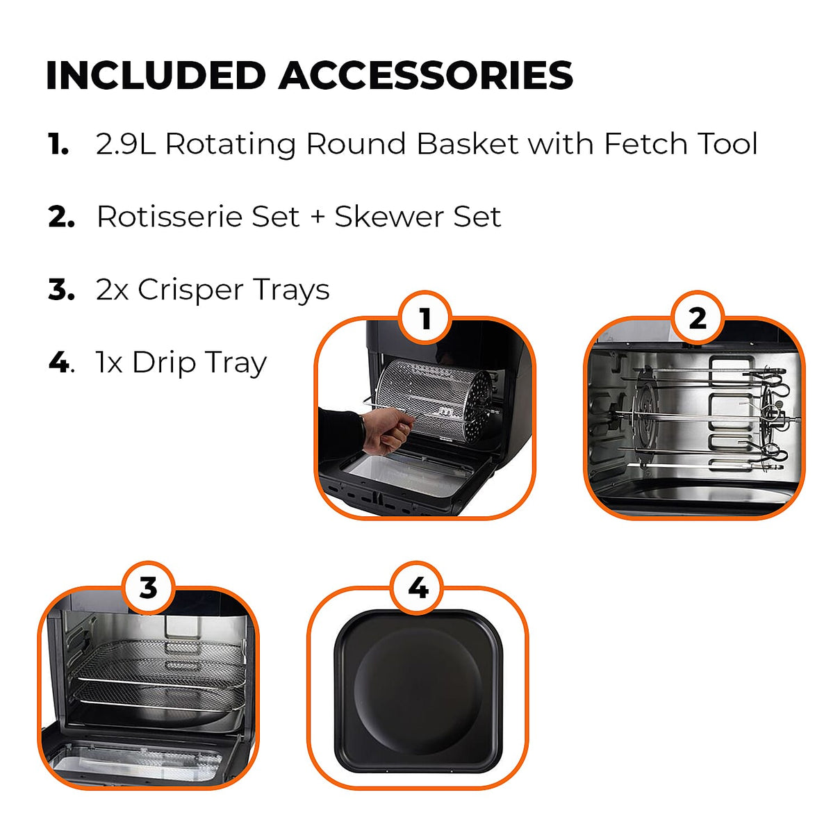 Homesmart 10-in-1 Air Fryer (13L) Rotisserie &amp; Keep Warm Function - Black 7253918 6