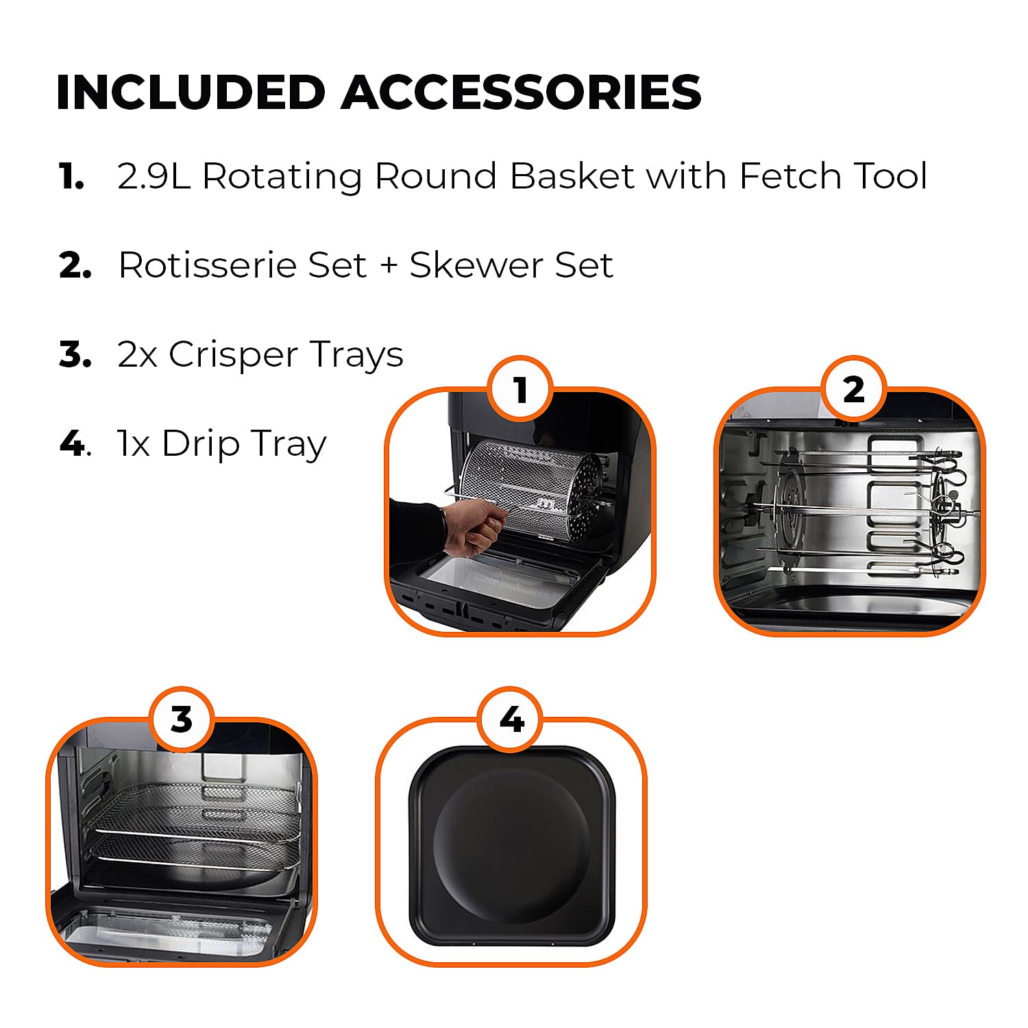Homesmart 10-in-1 Air Fryer (13L) Rotisserie &amp; Keep Warm Function - Black 7253918 6