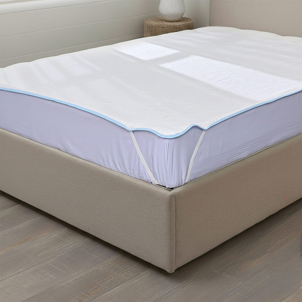 Luxury Cooling Jaquard Waterproof Mattress Protector - With Anchor Band Fit (Machine Washable) - Size Super King