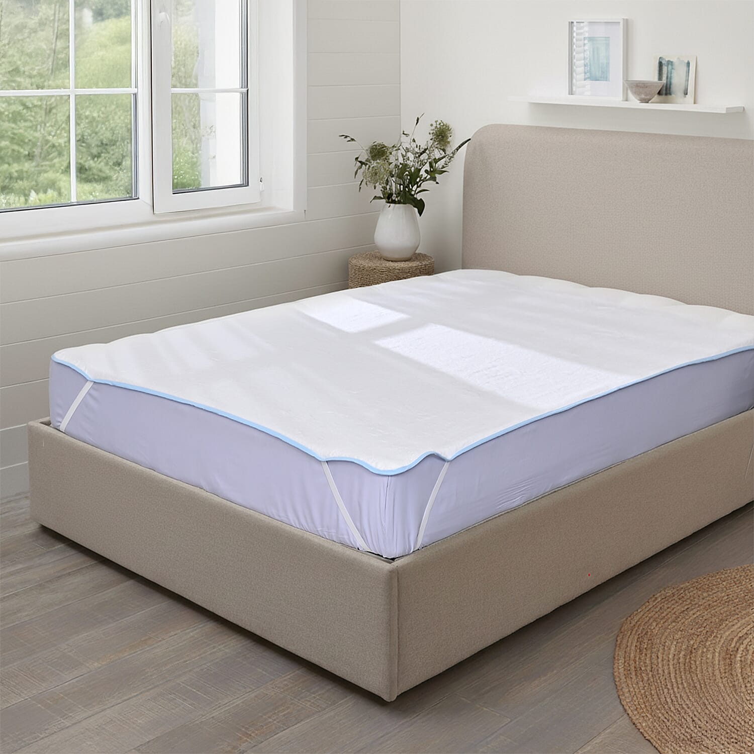 Homesmart Cooling Jacquard Waterproof Mattress Protector with Anchor Band Fit (200x150cm) - White 8047192 4