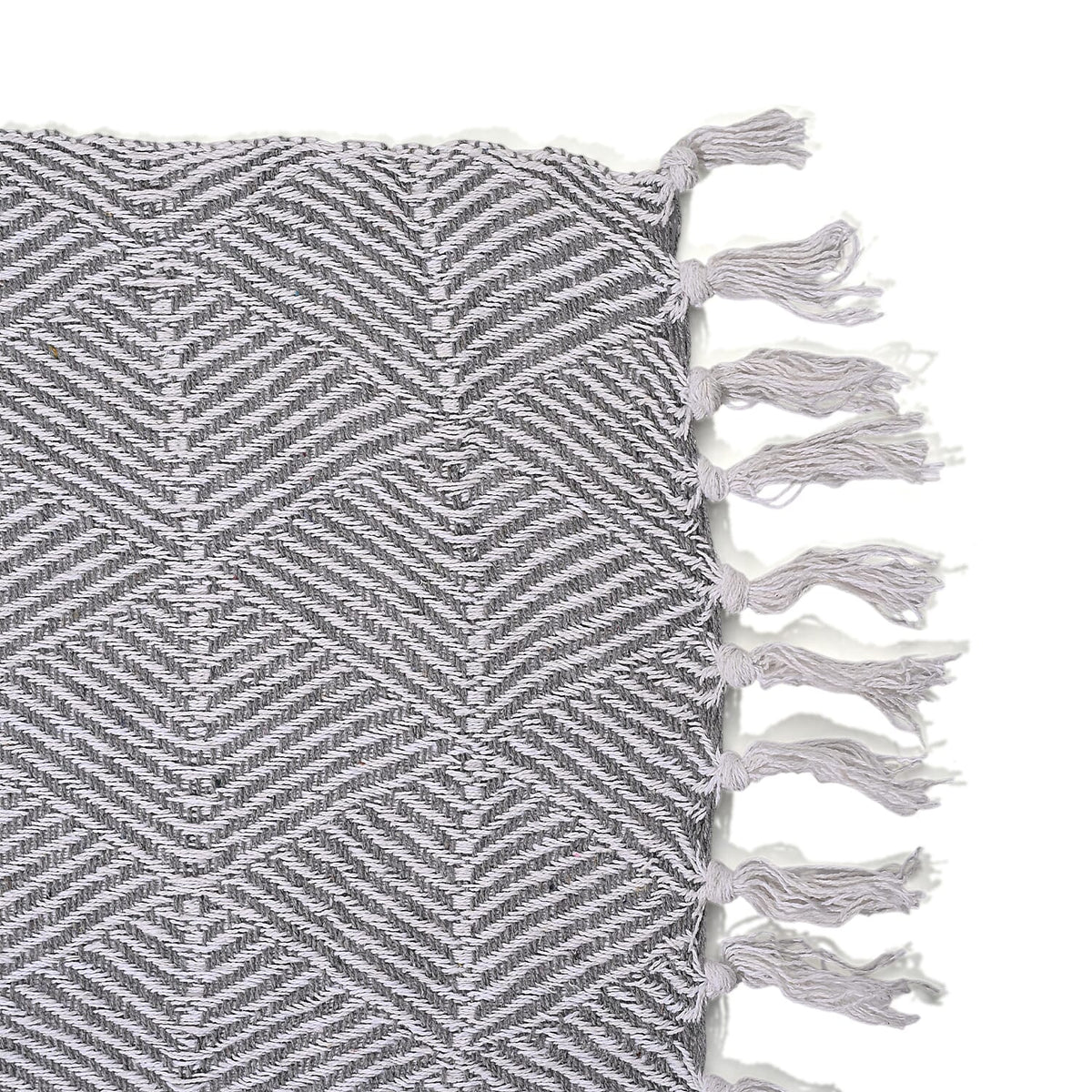 Homesmart Cotton Chevron Throw Blanket (Size 130x160cm) - Grey V32637817 5