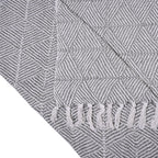 Homesmart Cotton Chevron Throw Blanket (Size 130x160cm) - Grey