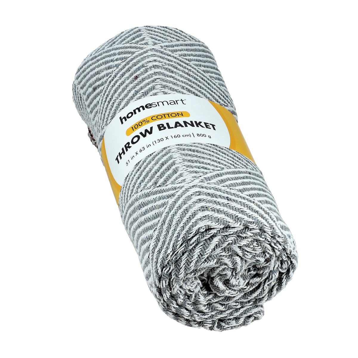 Homesmart Cotton Chevron Throw Blanket (Size 130x160cm) - Grey V32637817 7