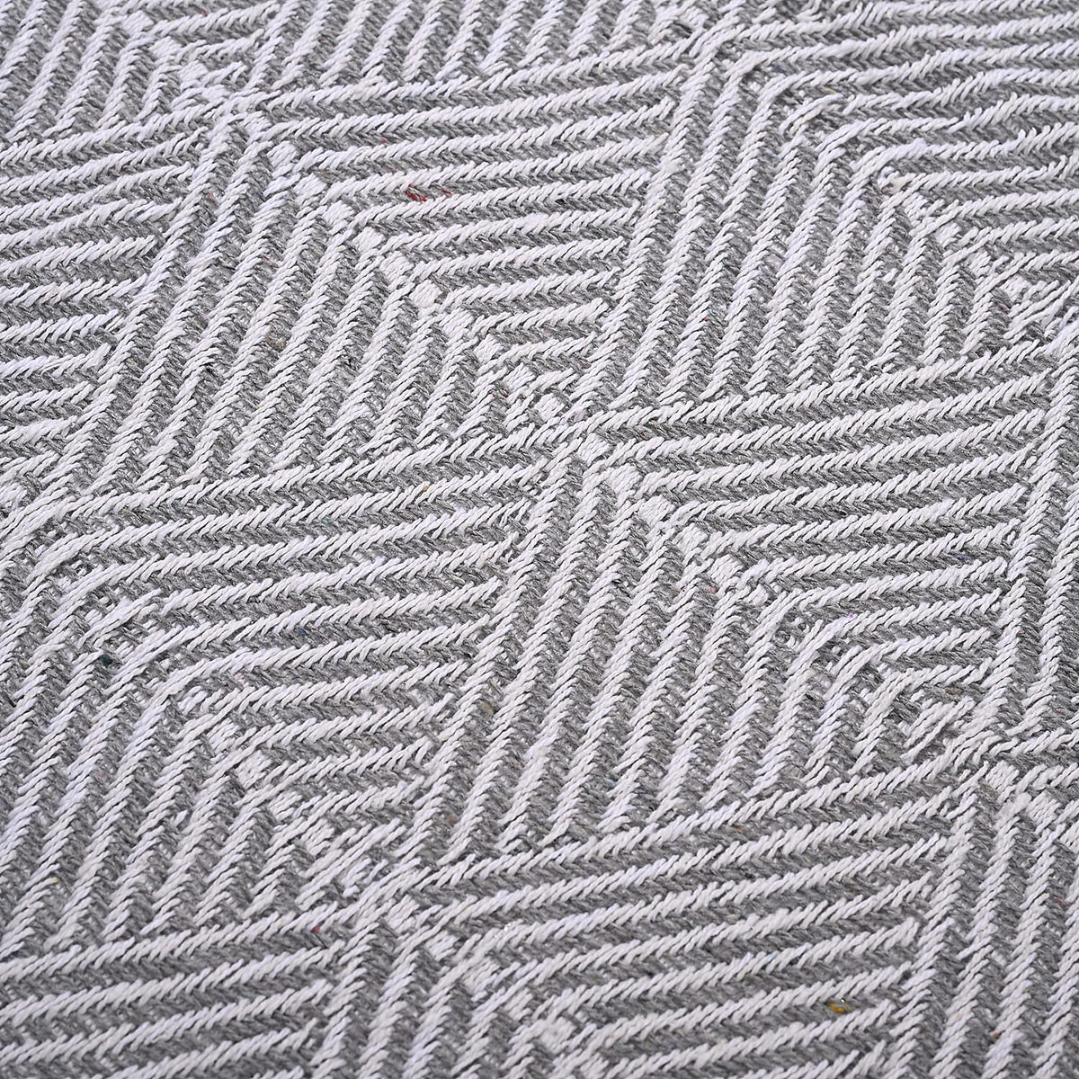 Homesmart Cotton Chevron Throw Blanket (Size 130x160cm) - Grey V32637817 8