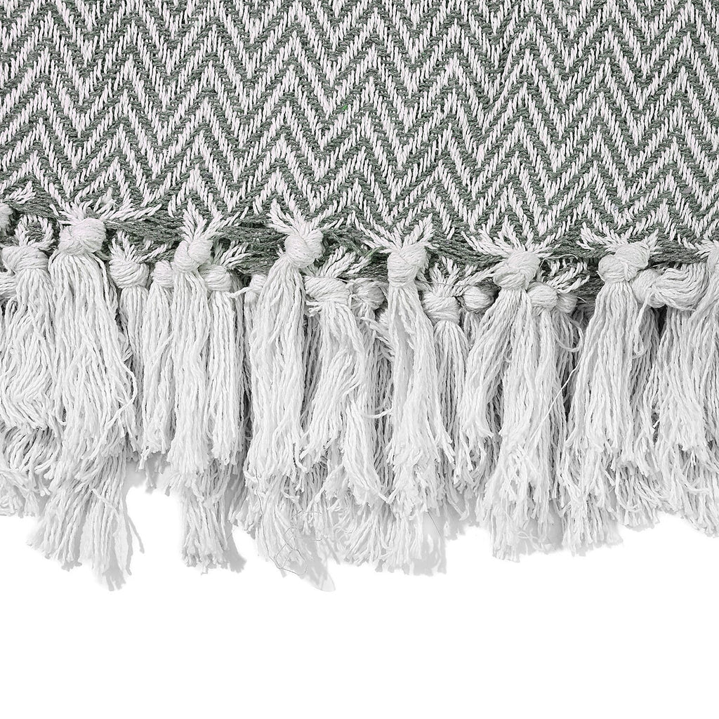 Hush Heaven 100% Soft Cotton Chevron Weaved Throw Blanket (200x150cm) - Grey