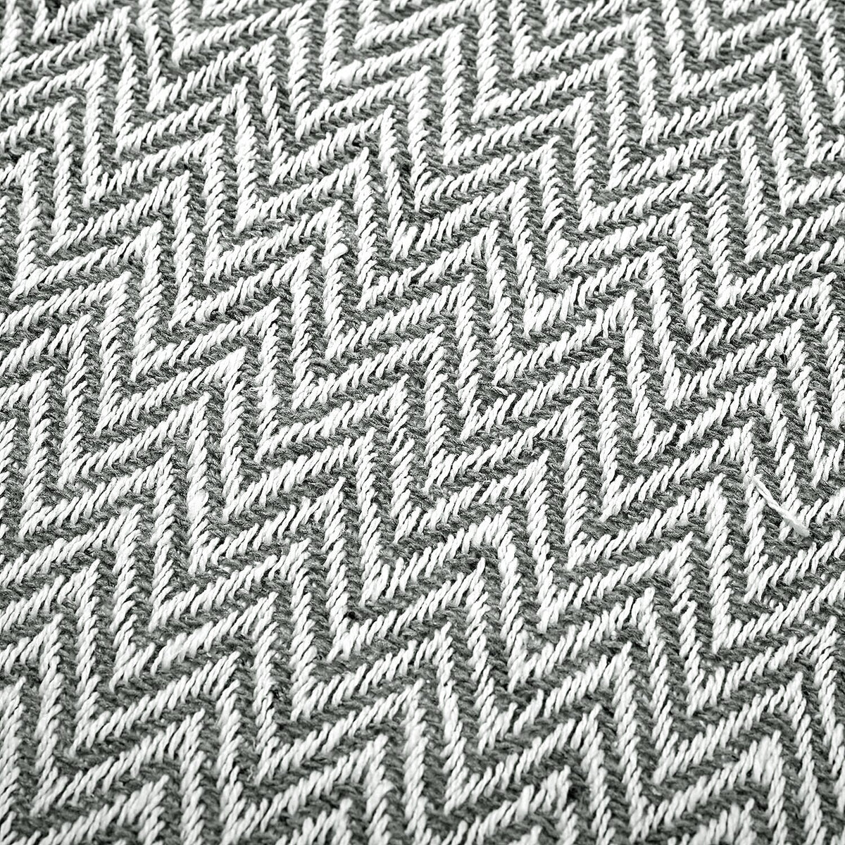 Hush Heaven 100% Soft Cotton Chevron Weaved Throw Blanket (200x150cm) - Grey V32636792 9