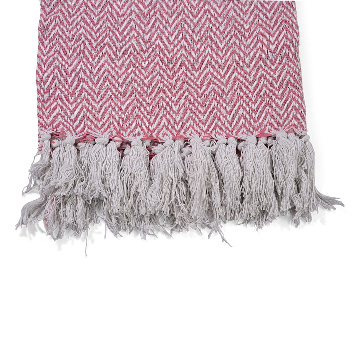 Hush Heaven 100% Soft Cotton Chevron Weaved Throw Blanket (200x150cm) - Light Pink 8129577 5