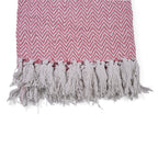 Hush Heaven 100% Soft Cotton Chevron Weaved Throw Blanket (200x150cm) - Light Pink