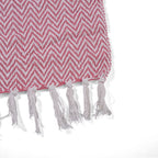 Hush Heaven 100% Soft Cotton Chevron Weaved Throw Blanket (200x150cm) - Light Pink
