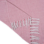 Hush Heaven 100% Soft Cotton Chevron Weaved Throw Blanket (200x150cm) - Light Pink