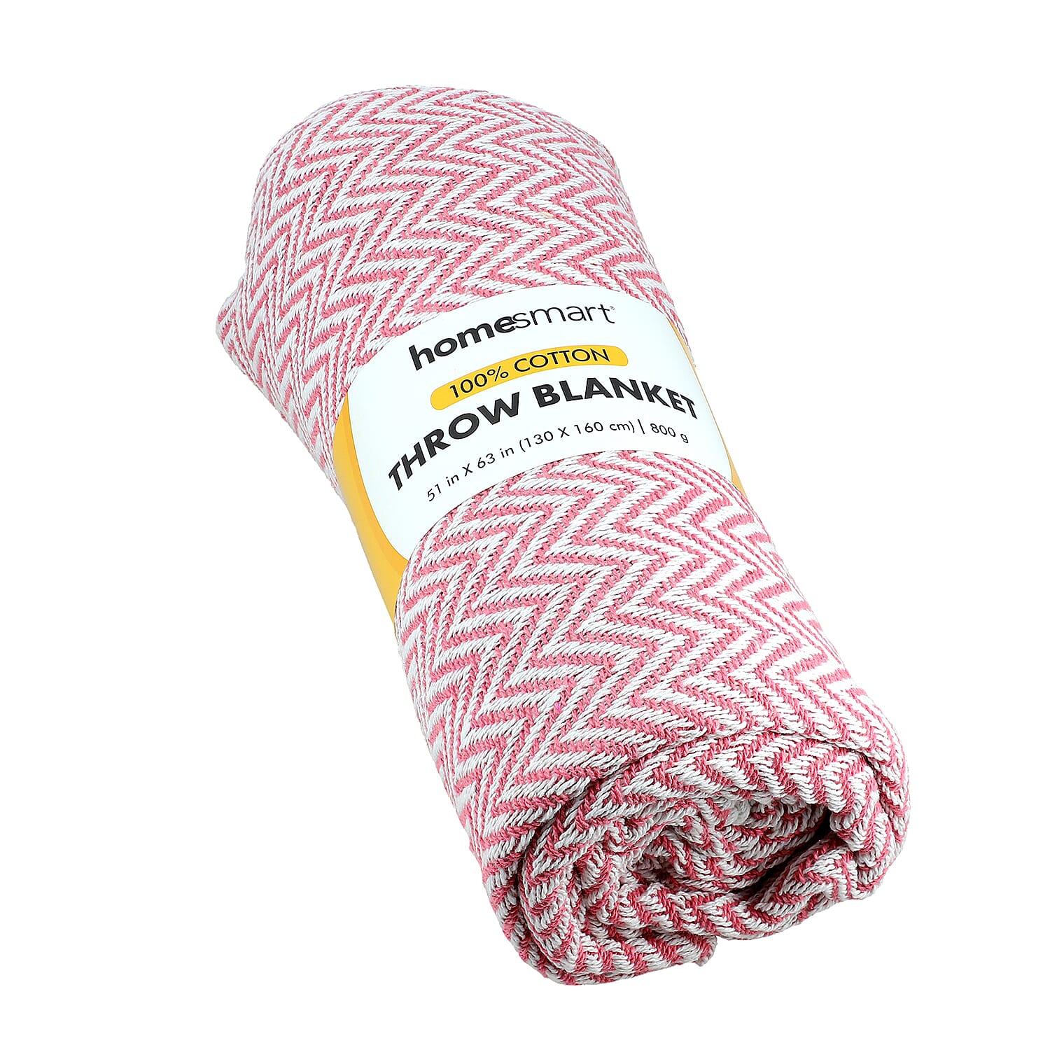 Hush Heaven 100% Soft Cotton Chevron Weaved Throw Blanket (200x150cm) - Light Pink 8129577 8