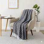 Hush Heaven 100% Soft Cotton Triangle Weaved Throw Blanket (200x150cm) - Navy