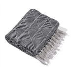Hush Heaven 100% Soft Cotton Triangle Weaved Throw Blanket (200x150cm) - Navy