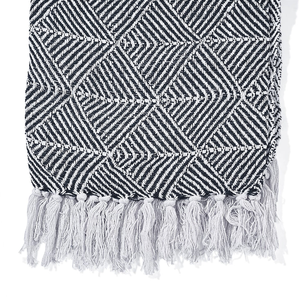 Hush Heaven 100% Soft Cotton Triangle Weaved Throw Blanket (200x150cm) - Navy
