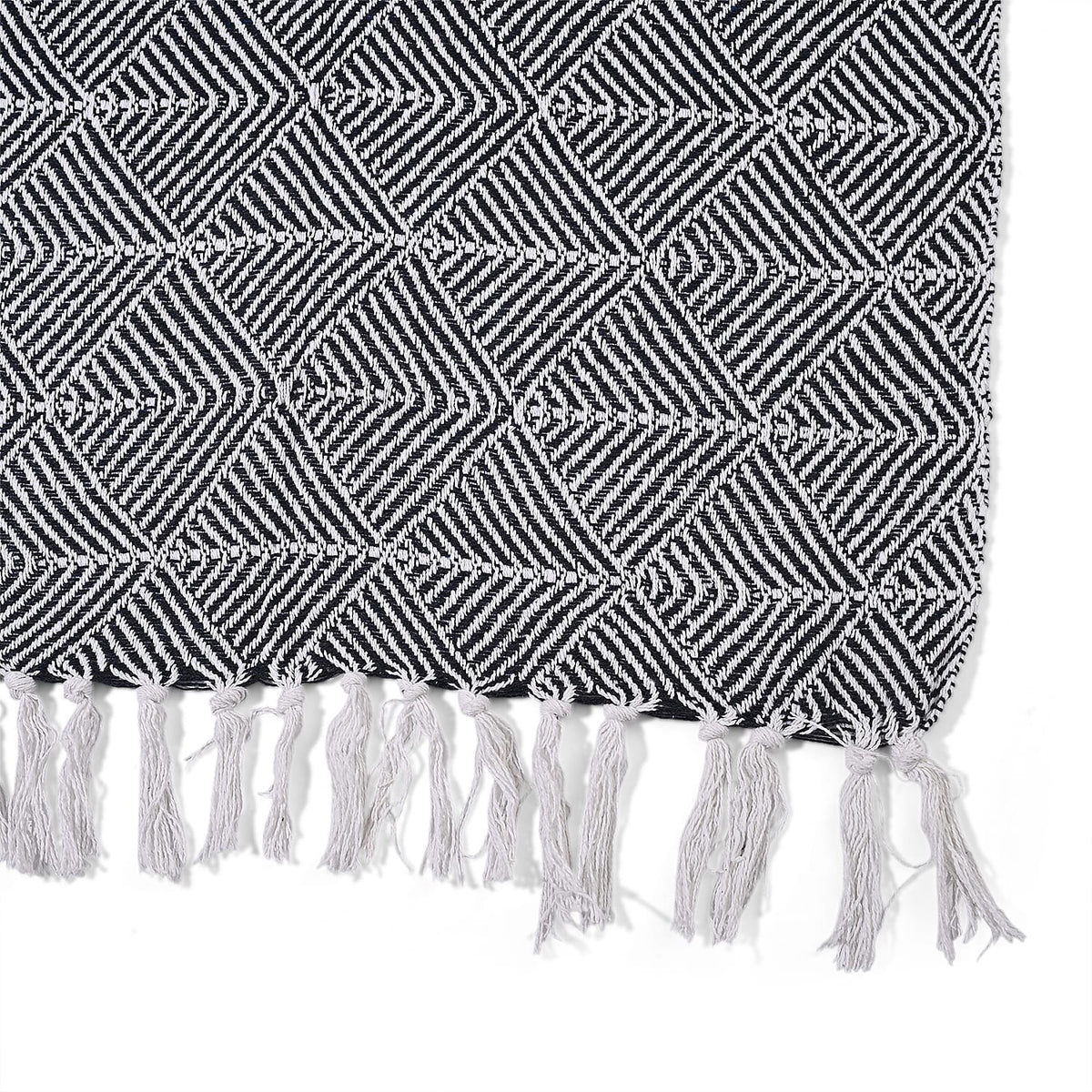 Homesmart Cotton Chevron Throw Blanket (Size 150x1 cm) - Navy &amp; Grey V32603665 5