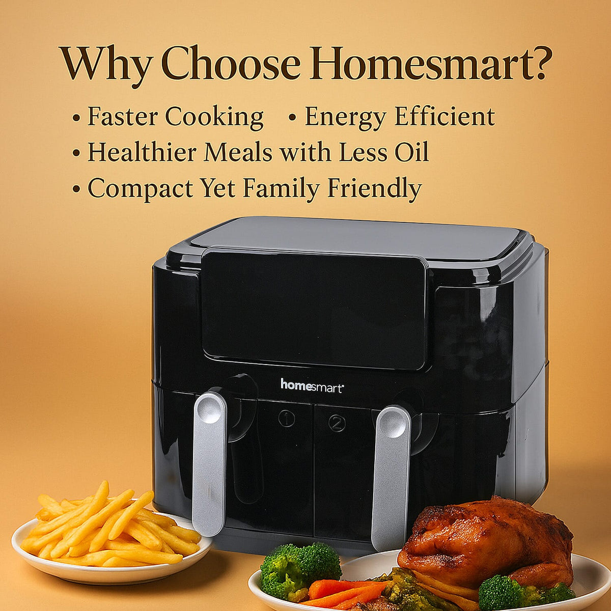 Homesmart Dual Basket Digital Air Fryer with 360Â° Hot Air Circulation 7828955 3