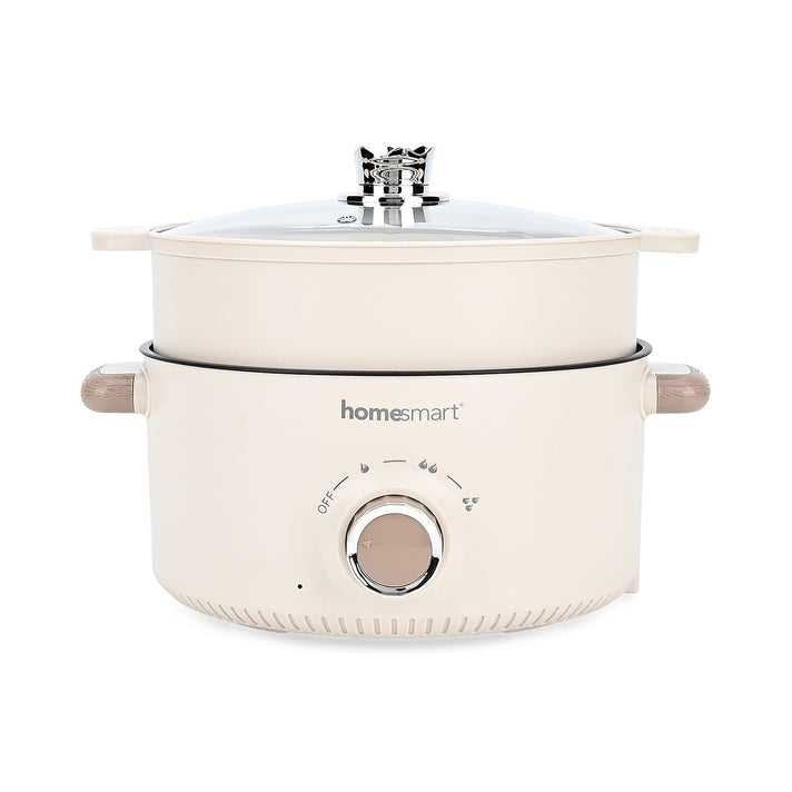 THE ONE POT - Electric Cooking Pot with Steamer - 1000W Non-Stick Multi-Cooker (3.2L) - Beige V32733361 2