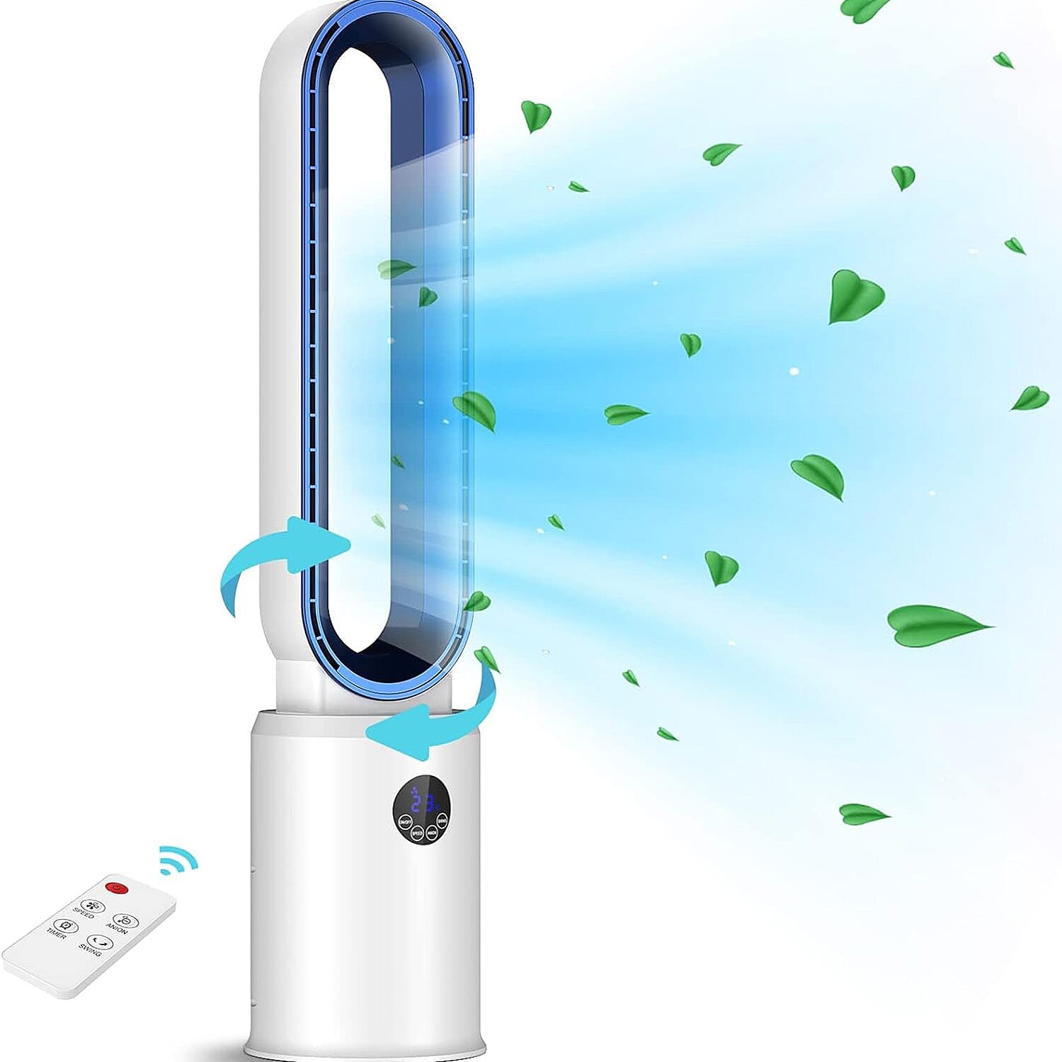 Bliss &amp; Beyond - 3 Wind Speeds Bladeless Fan with Remote Control &amp; 60 Degrees Wide Angle (Power 55W) - White 7744239 2