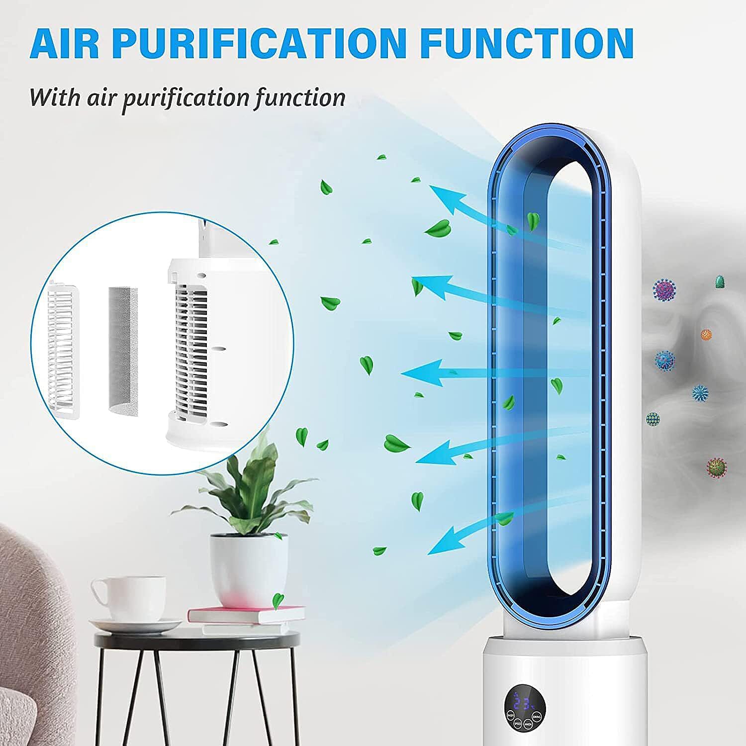 Bliss &amp; Beyond - 3 Wind Speeds Bladeless Fan with Remote Control &amp; 60 Degrees Wide Angle (Power 55W) - White 7744239 4