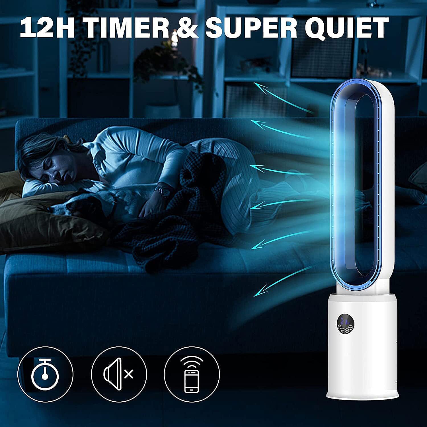 Bliss &amp; Beyond - 3 Wind Speeds Bladeless Fan with Remote Control &amp; 60 Degrees Wide Angle (Power 55W) - White 7744239 5