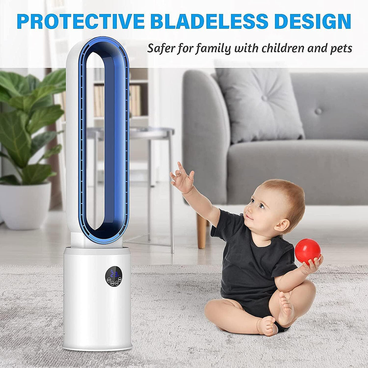 Bliss &amp; Beyond - 3 Wind Speeds Bladeless Fan with Remote Control &amp; 60 Degrees Wide Angle (Power 55W) - White 7744239 8