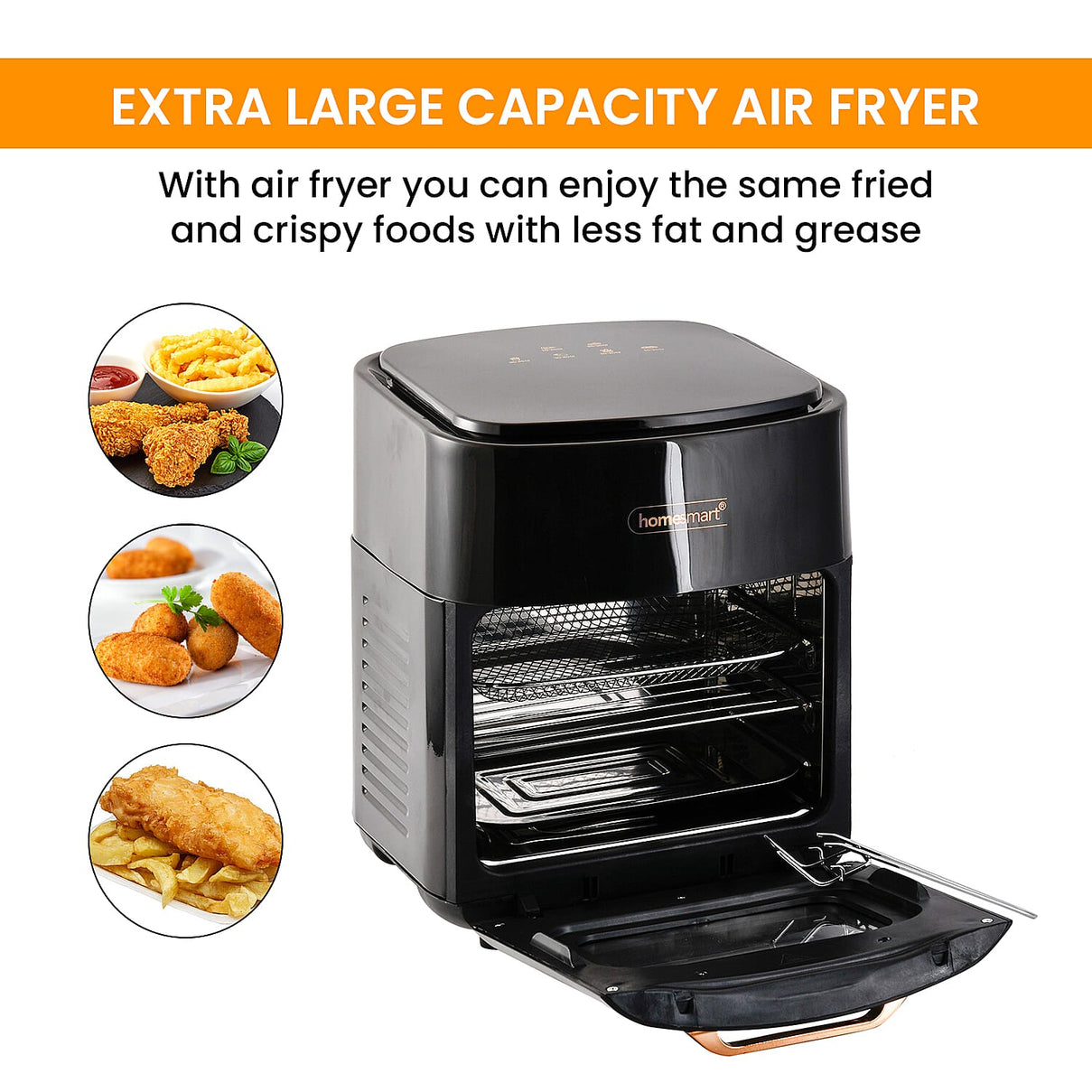 Homesmart 15 Litre Air Fryer (1400W) - Black 7264491 4