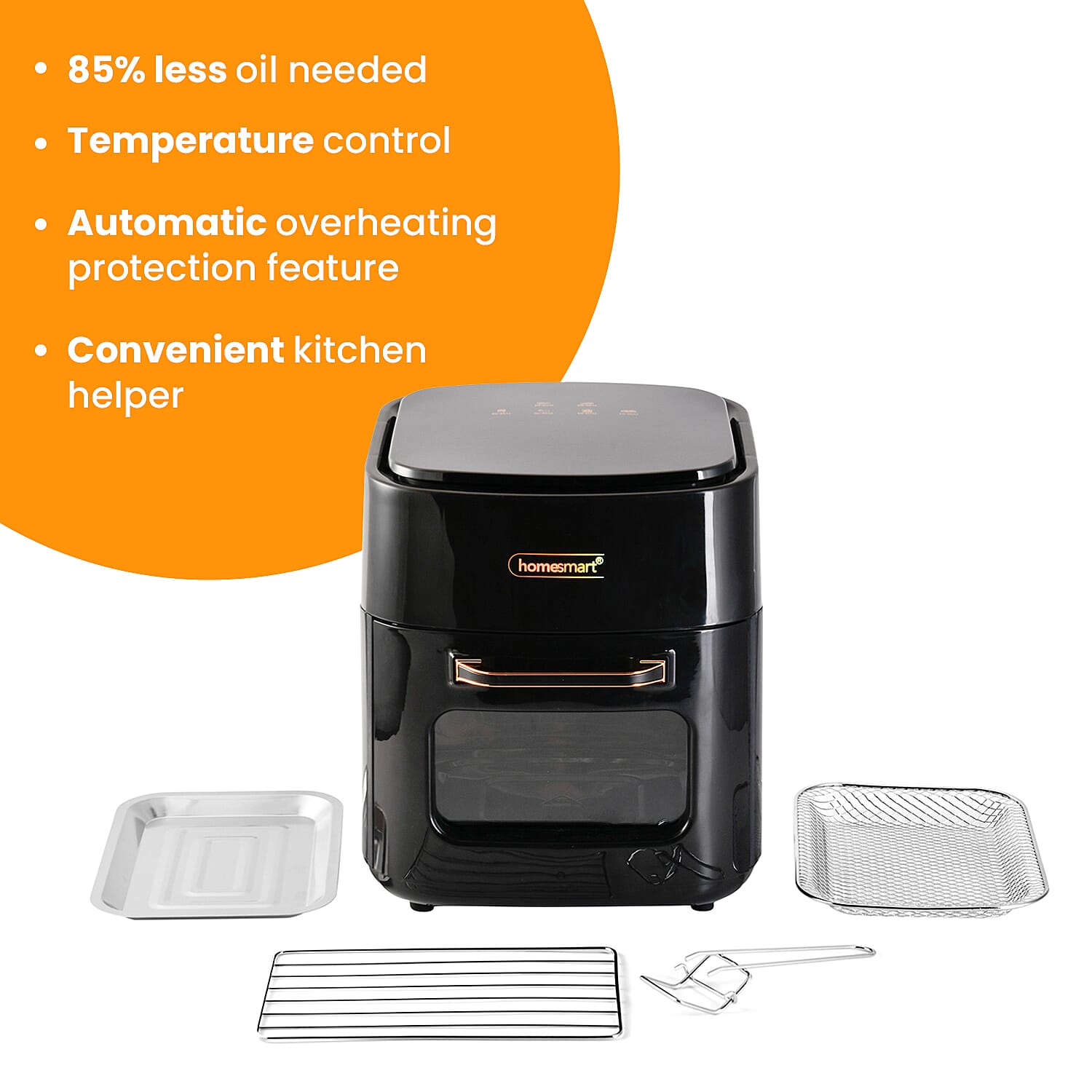 Homesmart 15 Litre Air Fryer (1400W) - Black 7264491 6