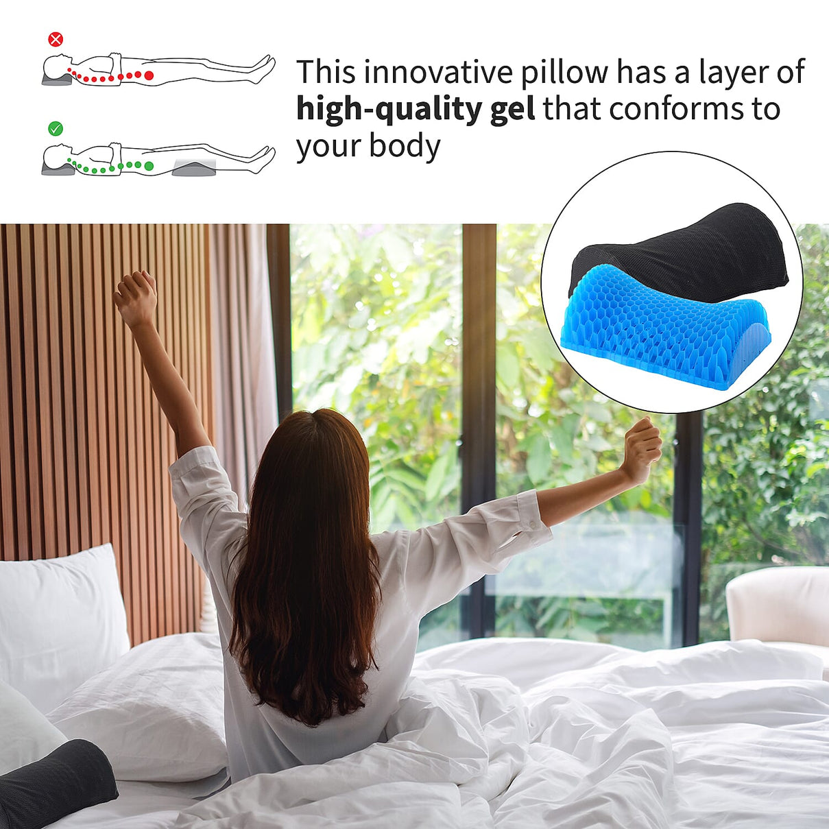 Homesmart: Gel Back Support Pillow - Black 7300641 4