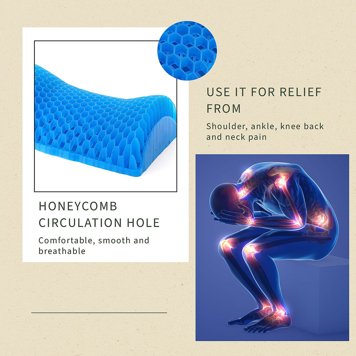 Homesmart: Gel Back Support Pillow - Black 7300641 5