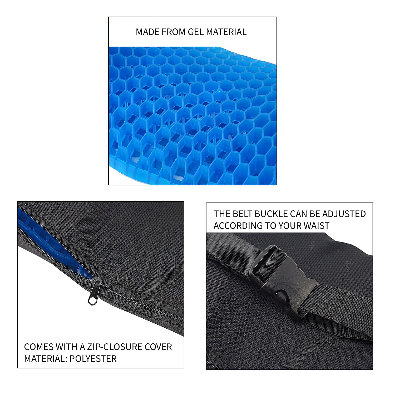 Homesmart: Gel Back Support Pillow - Black 7300641 6