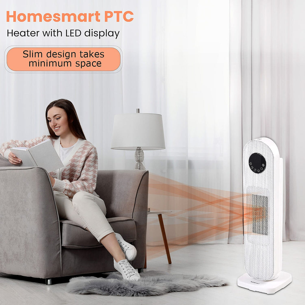 Homesmart Heater with Wide Angle Oscillating Function & LED Display (220-240V, 1300-2000W), Safety Trip Feature