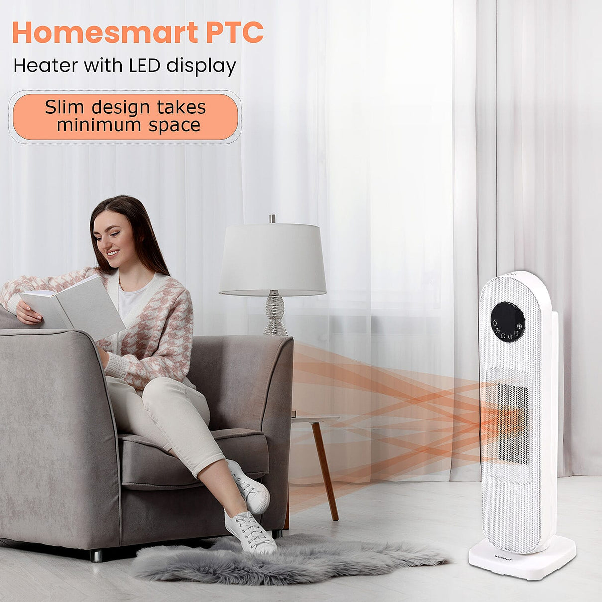 Homesmart Heater with Wide Angle Oscillating Function &amp; LED Display (220-240V, 1300-2000W), Safety Trip Feature 7636472 2