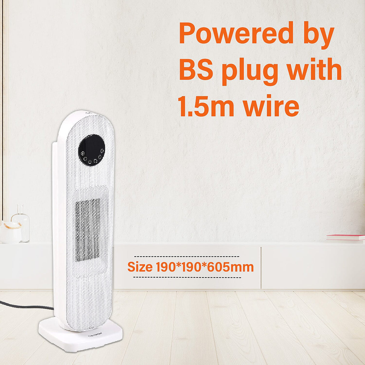Homesmart Heater with Wide Angle Oscillating Function &amp; LED Display (220-240V, 1300-2000W), Safety Trip Feature 7636472 5