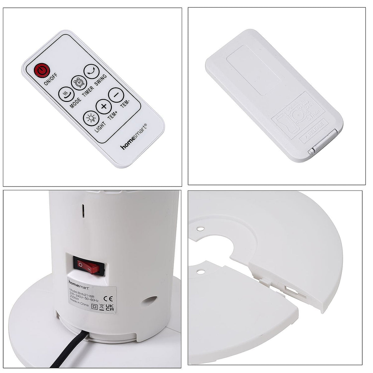 Homesmart Portable Remote Control Heater with 3 Mode Technology and 60 Degree Wide Angle Swing (1300-2000W) With Ambient Light 7643053 8