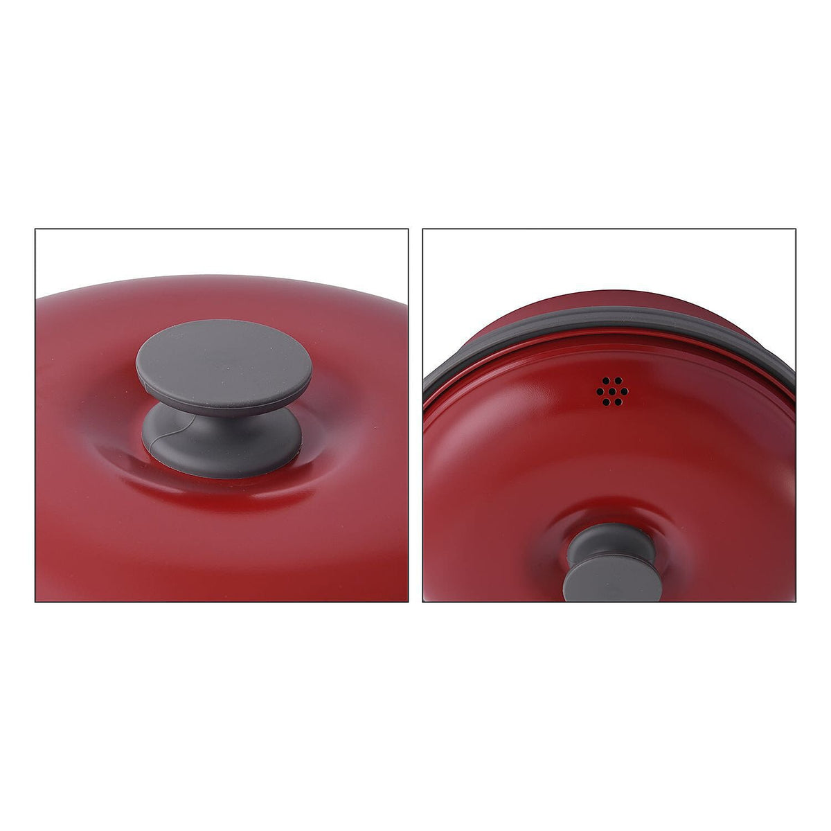 One To Own - Non Stick Microwave Grill Pot - Fast Sizzling, Browning and Grilling - Red &amp; Black 7265532 7