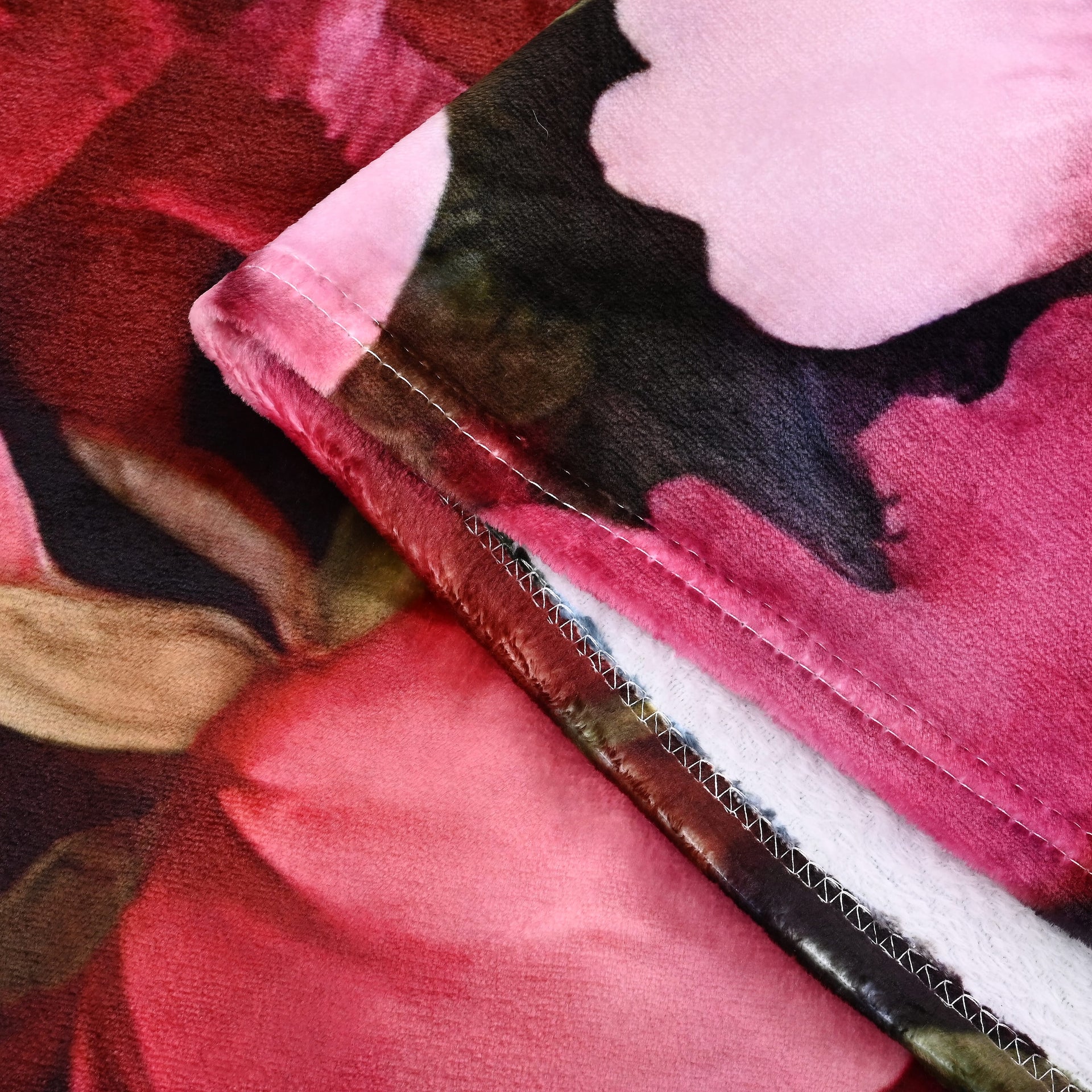 LAST IN STOCK Peony Pattern Digital Print Flannel Cozy Blanket (150x200 cm) - Pink 8101974 3