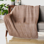 Homesmart Flannel Textured Blanket 260gsm (Size 210x150 cm) - Beige