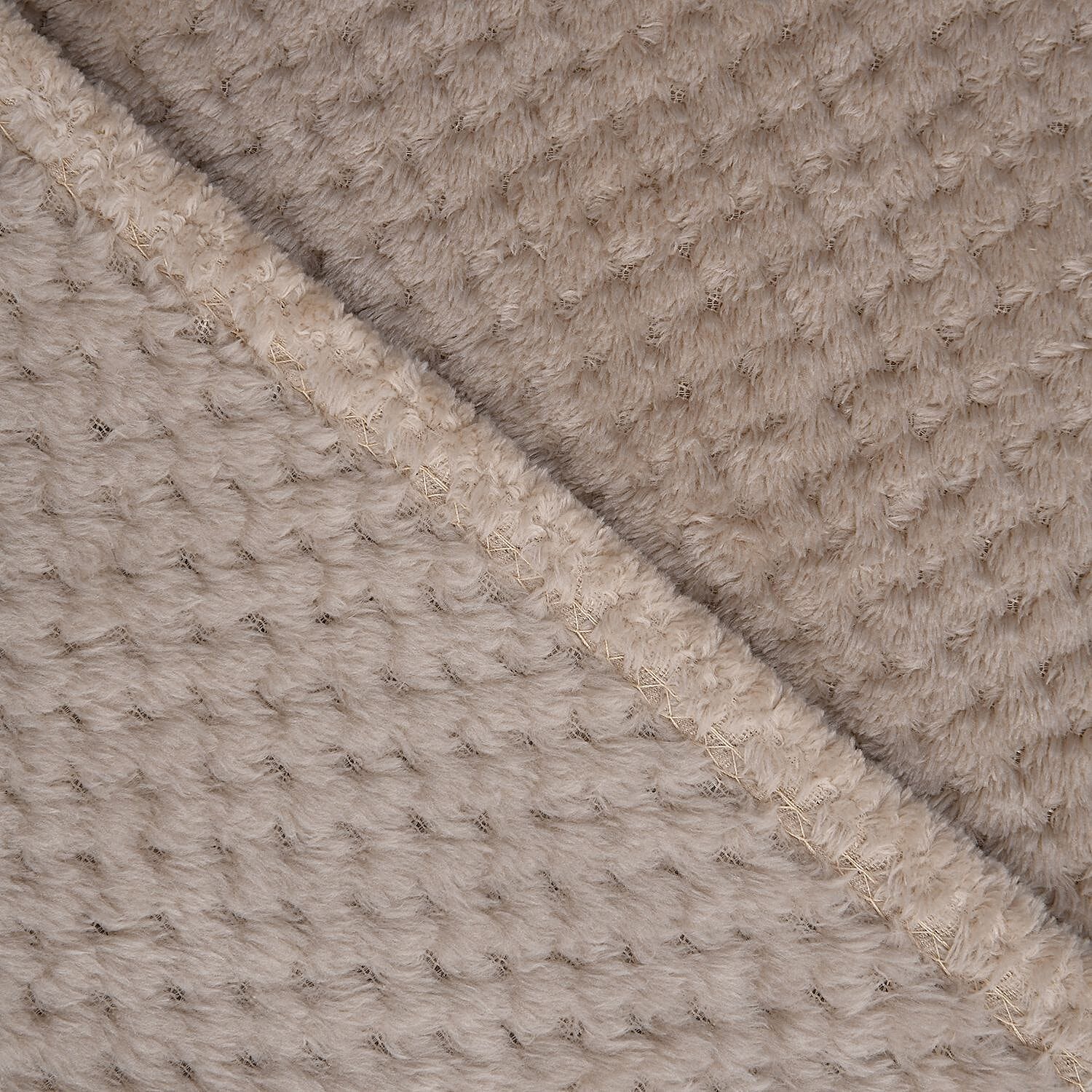 Homesmart Flannel Textured Blanket 260gsm (Size 210x150 cm) - Beige 7231549 5