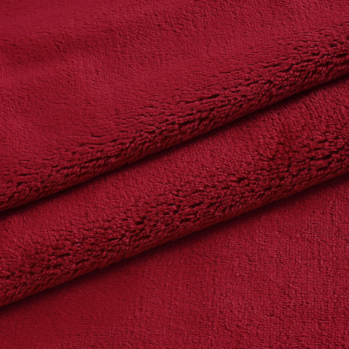 LIVMORE Double Layer Water Resistant Flannel &amp; Sherpa Blanket 510 GSM (200x150 cm) - Burgundy 8197837 5