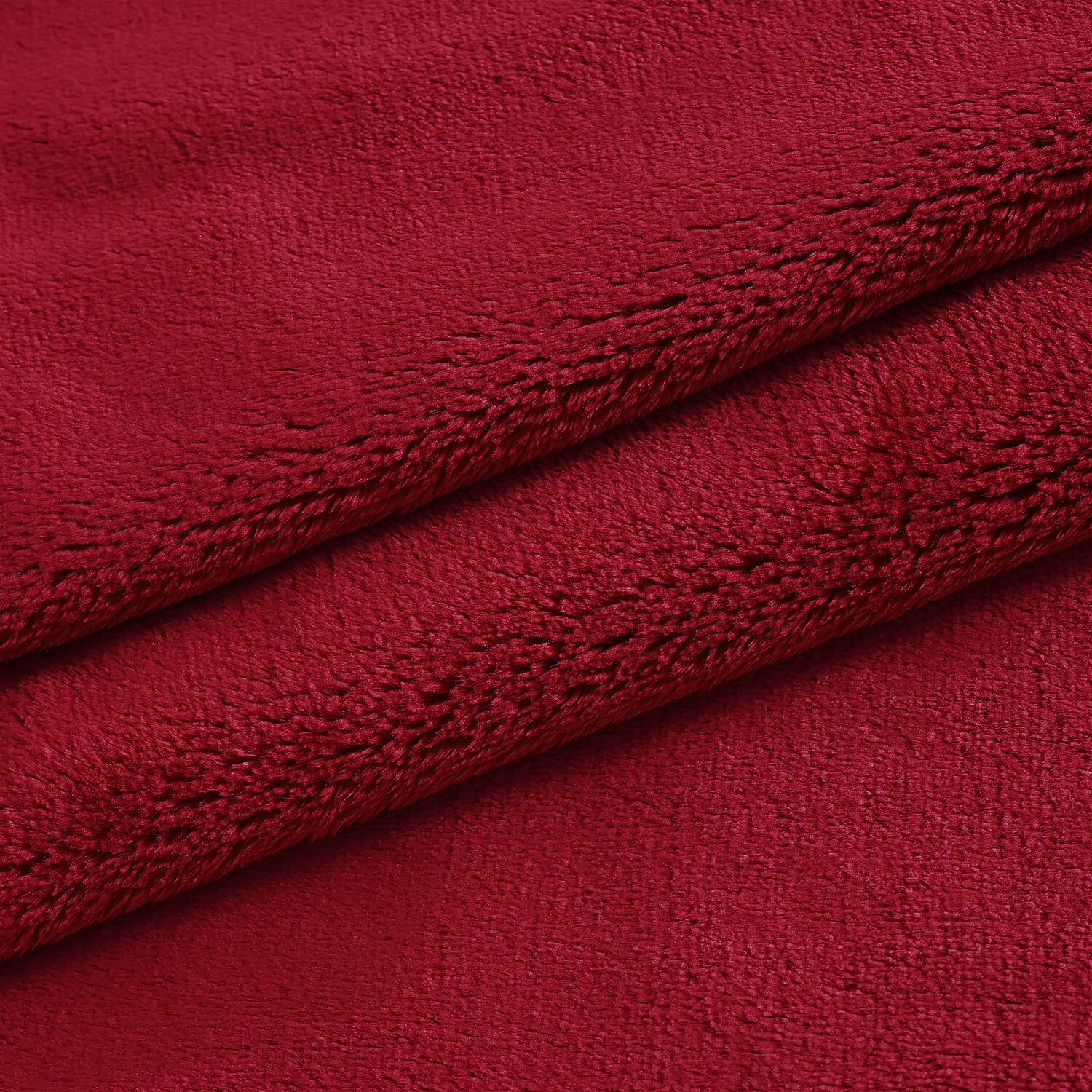 LIVMORE Double Layer Water Resistant Flannel &amp; Sherpa Blanket 510 GSM (200x150 cm) - Burgundy 8197837 5