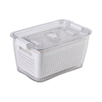 Set of 2  - Homesmart Food Storage Container with Lids (Size 28x18x14 cm, 20x14x11 cm) - Transparent - White