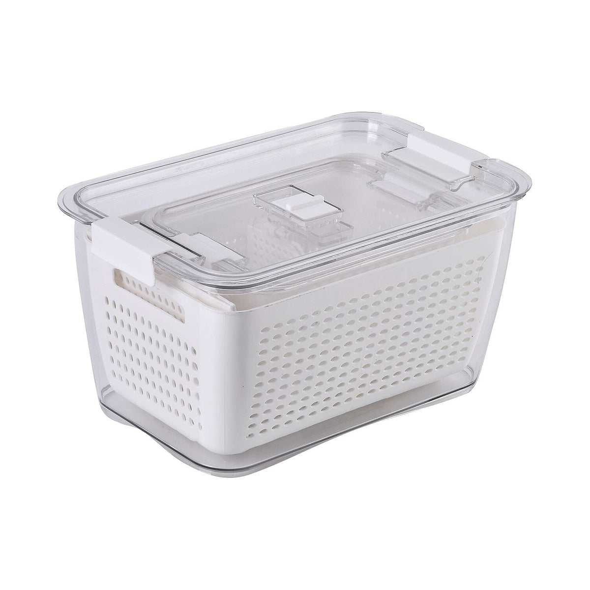 Set of 2  - Homesmart Food Storage Container with Lids (Size 28x18x14 cm, 20x14x11 cm) - Transparent - White 7561243 2