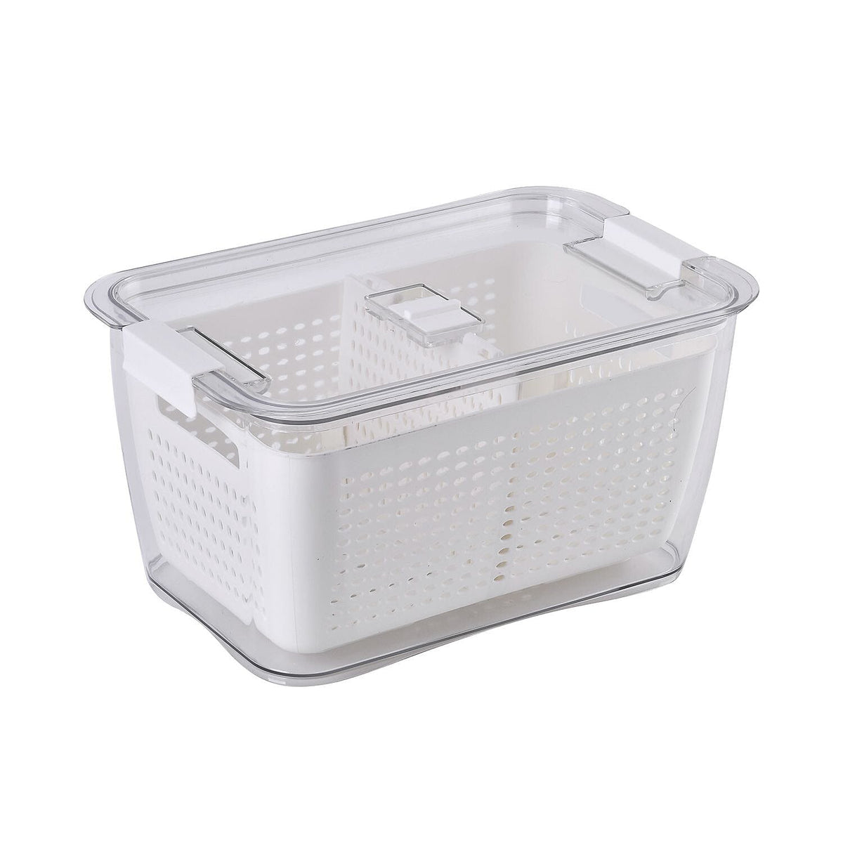 Set of 2  - Homesmart Food Storage Container with Lids (Size 28x18x14 cm, 20x14x11 cm) - Transparent - White 7561243 3