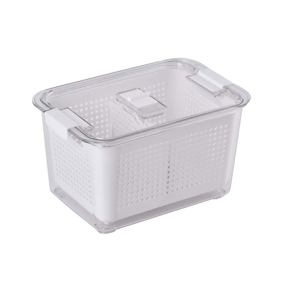 Set of 2  - Homesmart Food Storage Container with Lids (Size 28x18x14 cm, 20x14x11 cm) - Transparent - White 7561243 5