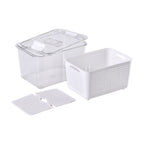 Set of 2  - Homesmart Food Storage Container with Lids (Size 28x18x14 cm, 20x14x11 cm) - Transparent - White