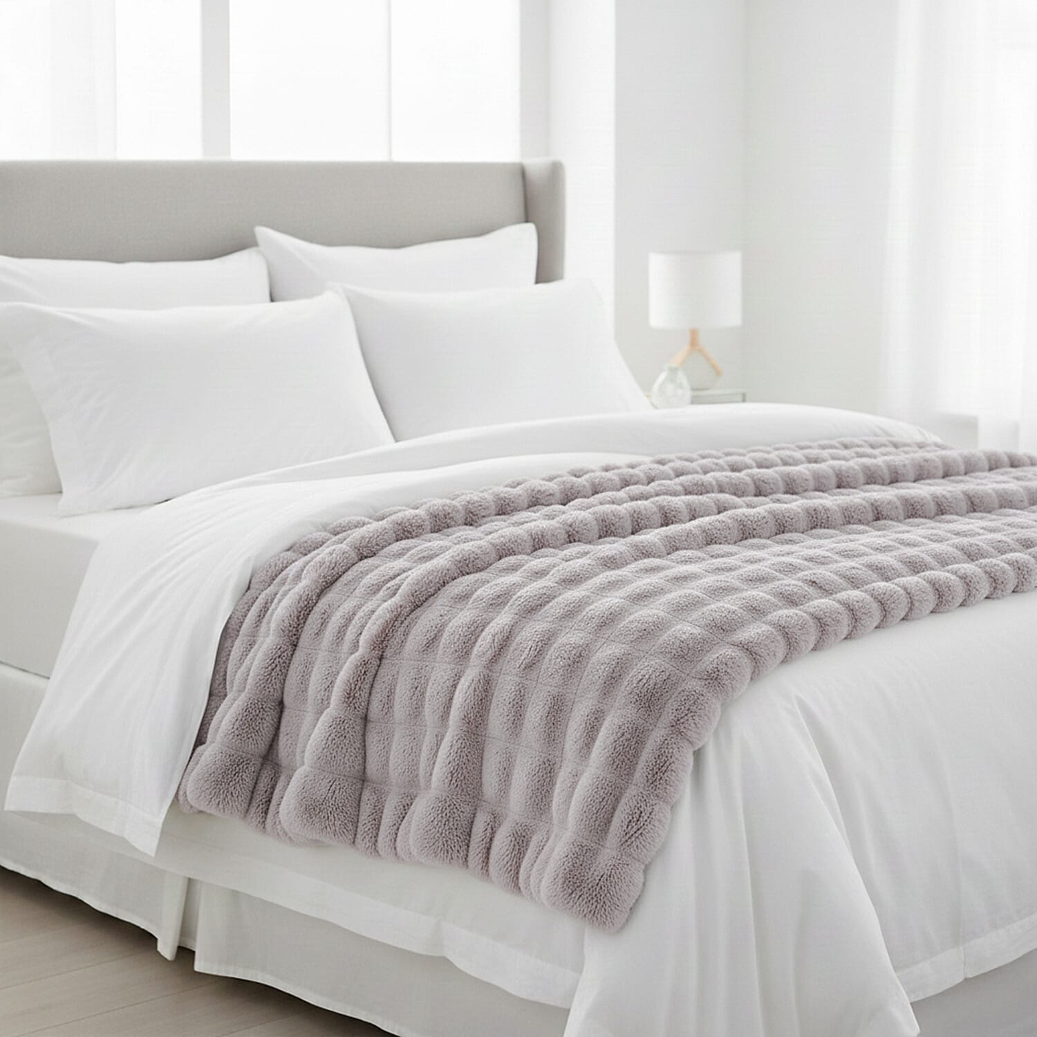 Homesmart Super Soft Sculptured Faux Fur Blanket (180 x 150cm) - Cream V32532953 0