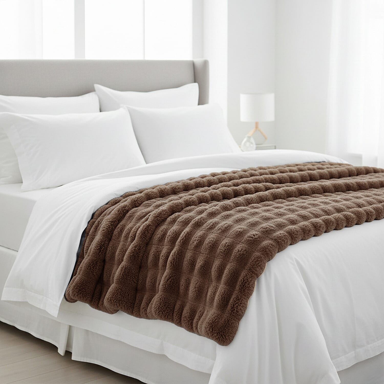 Homesmart Super Soft Sculptured Faux Fur Blanket (180 x 150cm) - Mink 8185677 0