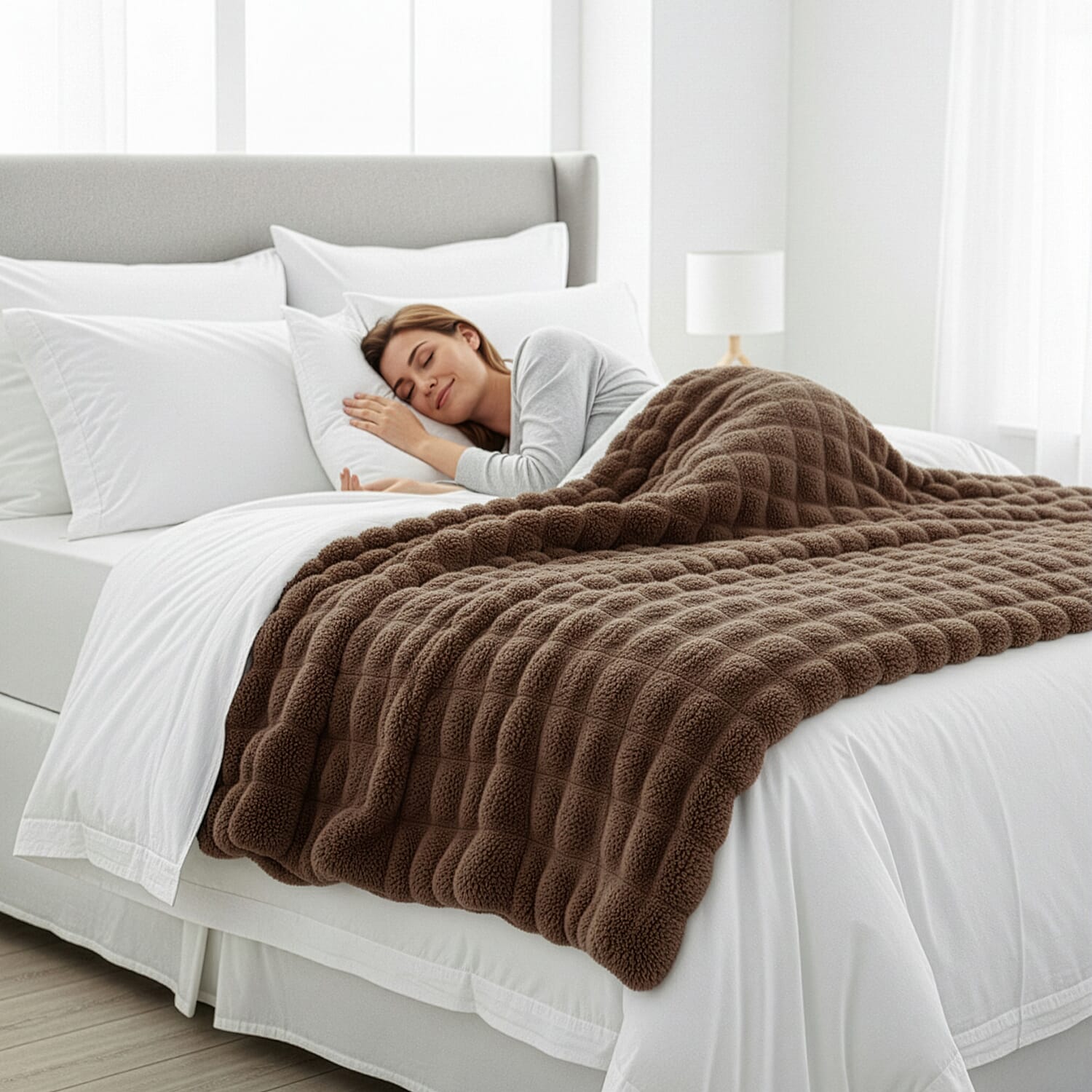 Homesmart Super Soft Sculptured Faux Fur Blanket (180 x 150cm) - Mink 8185677 2