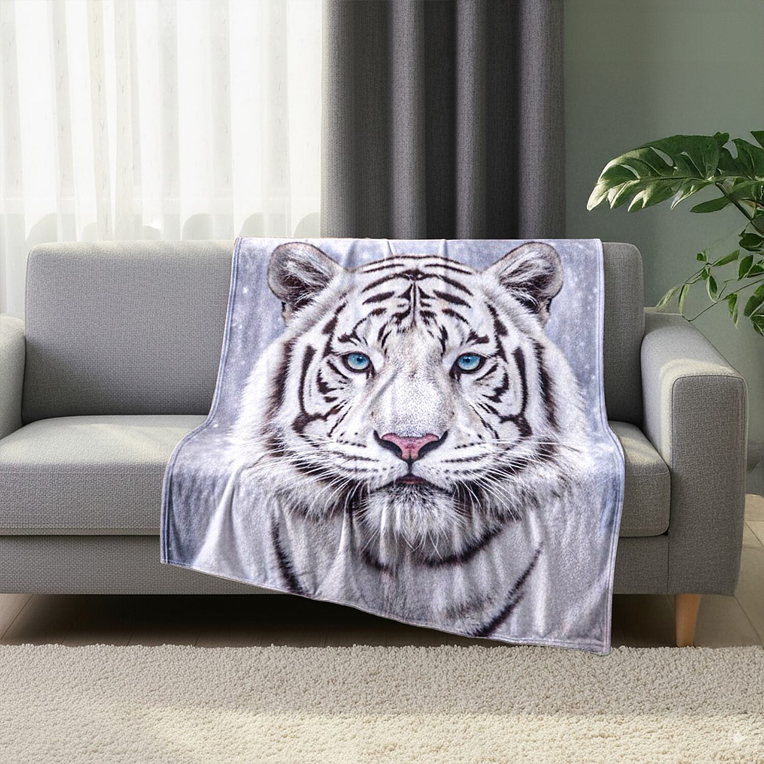 Digital Printed Soft &amp; Warm Tiger Blanket 8191783 0
