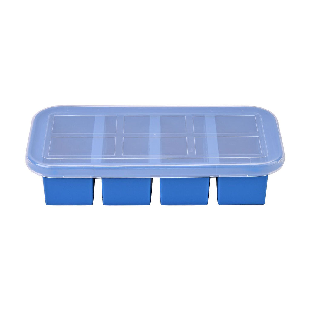 Set of 2 Homesmart 100% Food Grade Silicone Reusable Freezer Tray with Lid (Size 29x14x6 cm) - Blue
